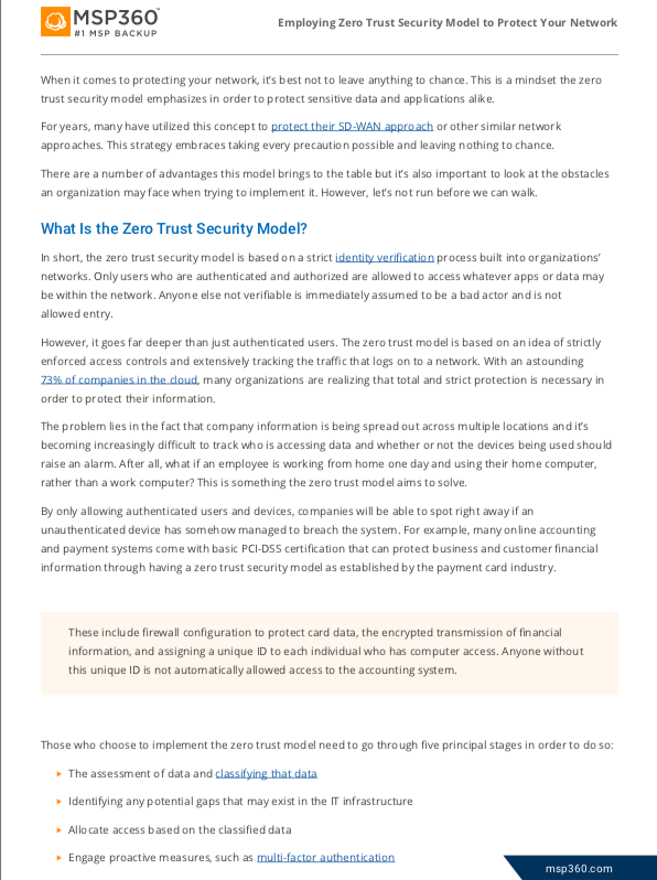 Employing Zero Trust Security Model to Protect Your Network 