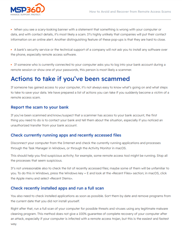 Actions to take if you’ve been scammed
