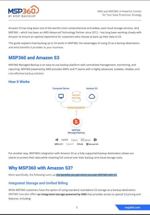 AWS and MSP360 Combo preview 3