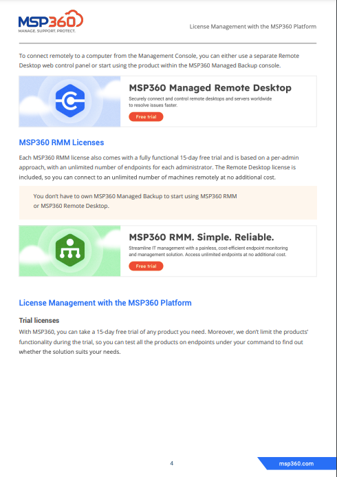 License Management with the MSP360 Platform preview 5