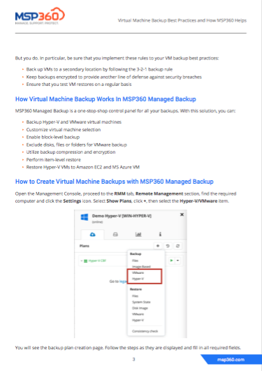 Virtual Machine Backup Best Practices and How MSP360 Helps preview 3