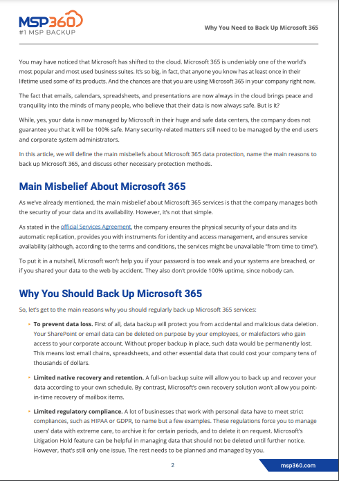 Why You Need to Back Up Microsoft 365 preview 3