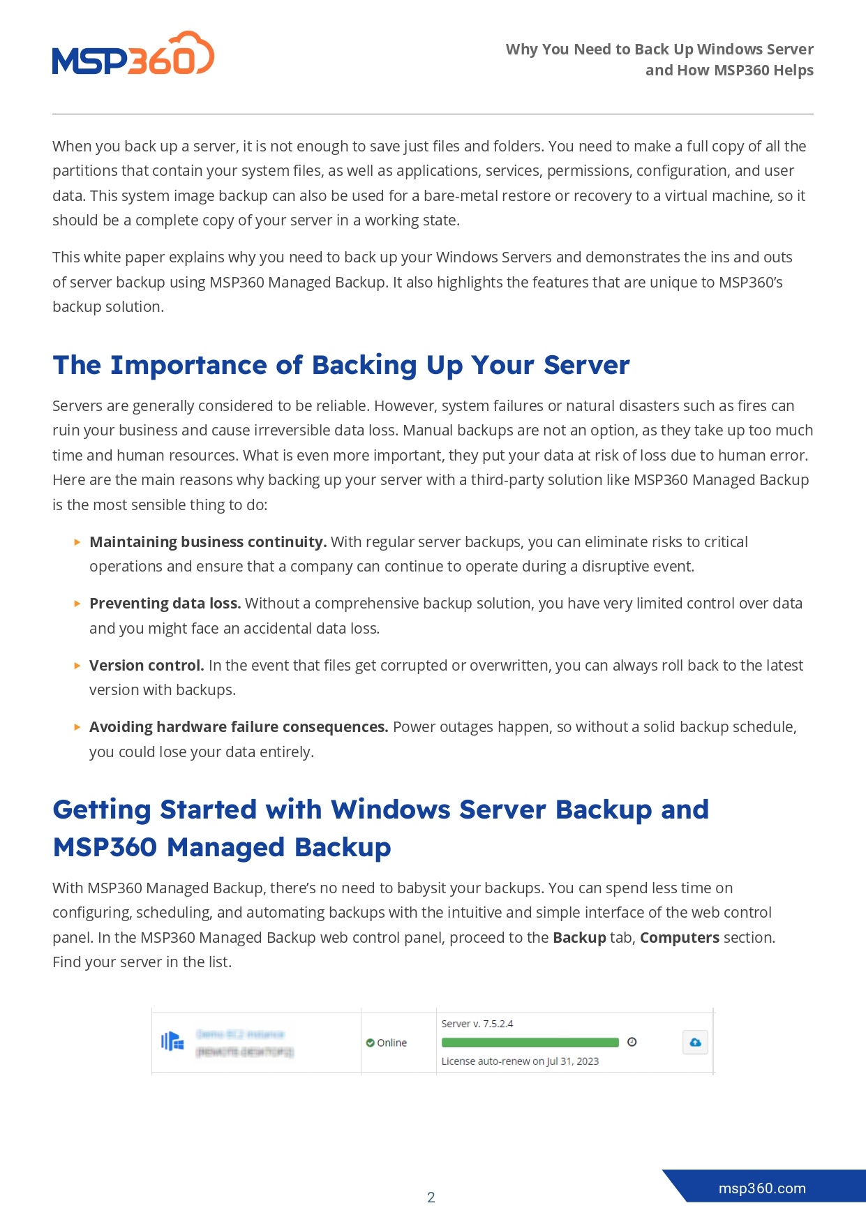 Why You Need to Back Up Windows Server and How MSP360 Helps - 2